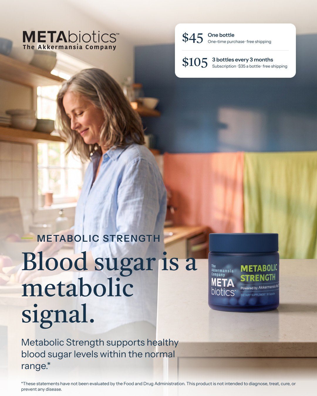 Our ad: Blood sugar is a metabolic signal. Metabolic Strength